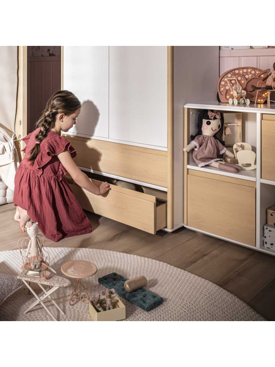 Comò in legno bianco per bambini Funflex con 2 ante – Inmondo