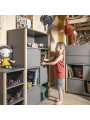Funflex children's grey chest of drawers with 2 wide fronts – Inmondo