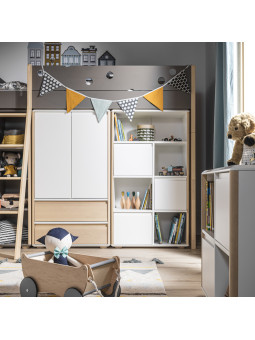 Libreria bianca con antine Funflex per bambini – Inmondo