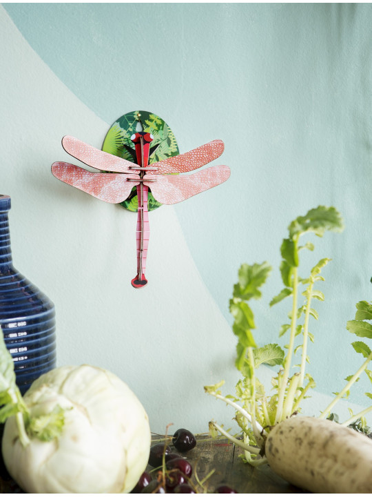 Cardboard Wall Decoration - Pink Dragonfly