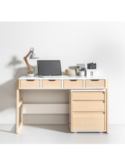 Cassettiera da scrivania in legno bianco per bambini Funflex – Inmondo