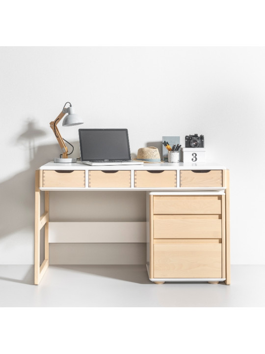 Cassettiera da scrivania in legno bianco per bambini Funflex – Inmondo