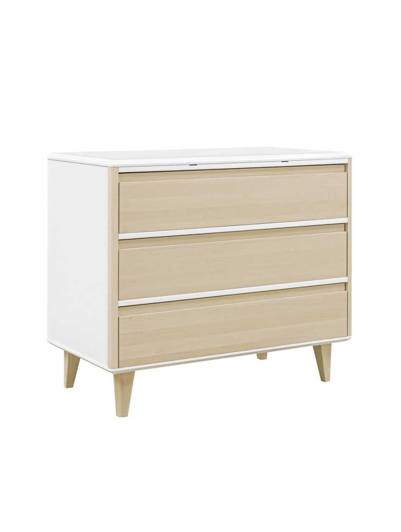 Cassettiera in legno bianco per bambini Loopi con 3 cassetti – Inmondo