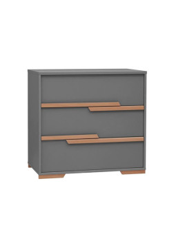 Children's bedroom 3-Drawer Chest in grey MDF and Beech wood - Snap Collection - Removable Changing Unit