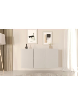 Comò cassettiera sospesa moderna in legno bianco Dallas - Kocot Kids