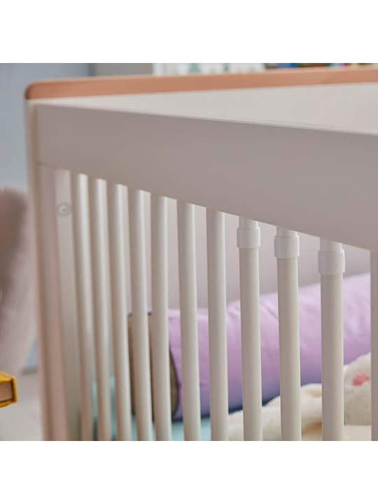 Children's bedroom Cot Bed 120x60 in white MDF and Beech wood - Snap Collection - Removable Drawer