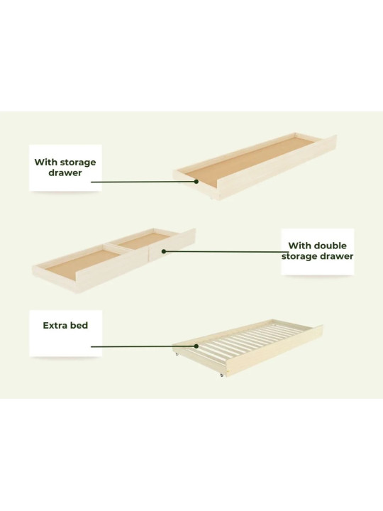 Children's LUCKY Bunk Bed with Storage Stairs - Benlemi