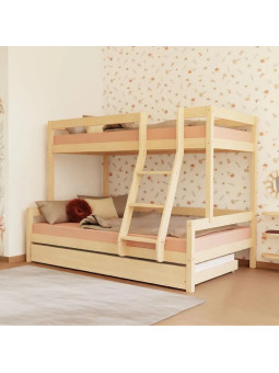 Letto a castello LUCKY con scaletta frontale - Benlemi