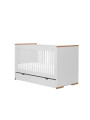 Children's bedroom Cot Bed 140×70 in white MDF and Beech wood - Snap Collection - Removable Drawer