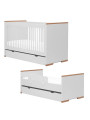 Children's bedroom Cot Bed 140×70 in white MDF and Beech wood - Snap Collection - Removable Drawer