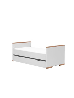 Children's bedroom Cot Bed 140×70 in white MDF and Beech wood - Snap Collection - Removable Drawer