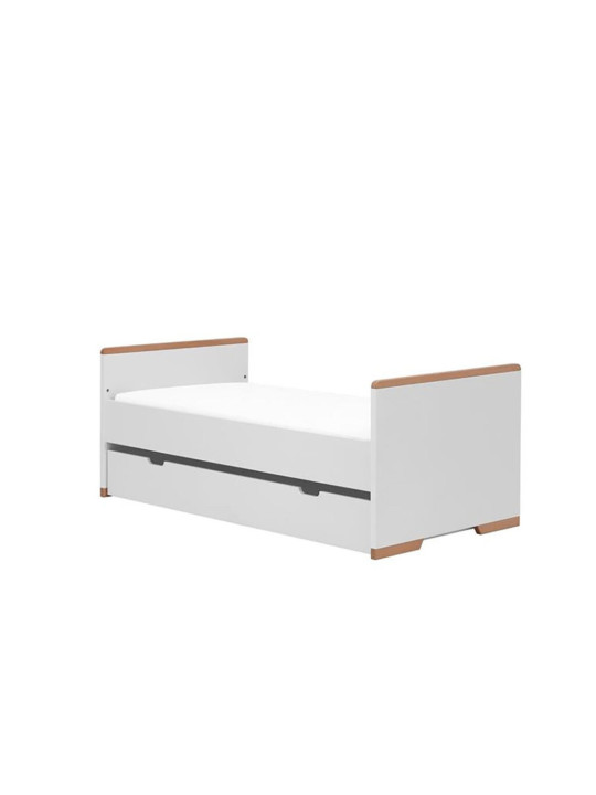 Children's bedroom Cot Bed 140×70 in white MDF and Beech wood - Snap Collection - Removable Drawer