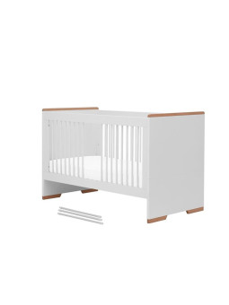 Children's bedroom Cot Bed 140×70 in white MDF and Beech wood - Snap Collection - Removable Drawer