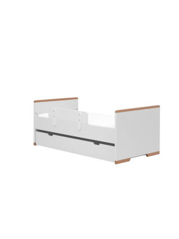 Children's bedroom Cot Bed 140×70 in white MDF and Beech wood - Snap Collection - Removable Drawer
