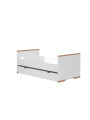 Children's bedroom Cot Bed 140×70 in white MDF and Beech wood - Snap Collection - Removable Drawer