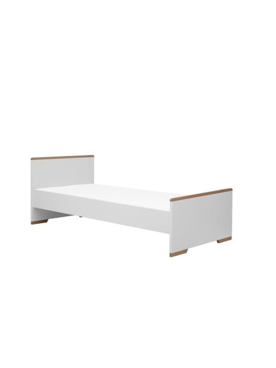 Children's Bed 200×90 in white MDF and Beech wood - Snap Collection - Removable Drawer