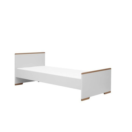 Children's Bed 200×90 in white MDF and Beech wood - Snap Collection - Removable Drawer