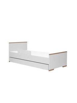 Children's Bed 200×90 in white MDF and Beech wood - Snap Collection - Removable Drawer