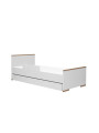 Children's Bed 200×90 in white MDF and Beech wood - Snap Collection - Removable Drawer