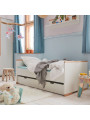 Children's Bed 200×90 in white MDF and Beech wood - Snap Collection - Removable Drawer