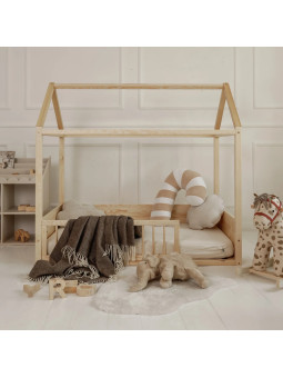 Montessori House Bed Wood Nest with barrier - BellAmy