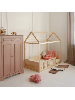 Lettino a capanna montessoriano Wood Nest con spondina - BellAmy