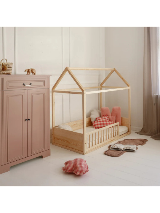 Lettino a capanna montessoriano Wood Nest con spondina - BellAmy
