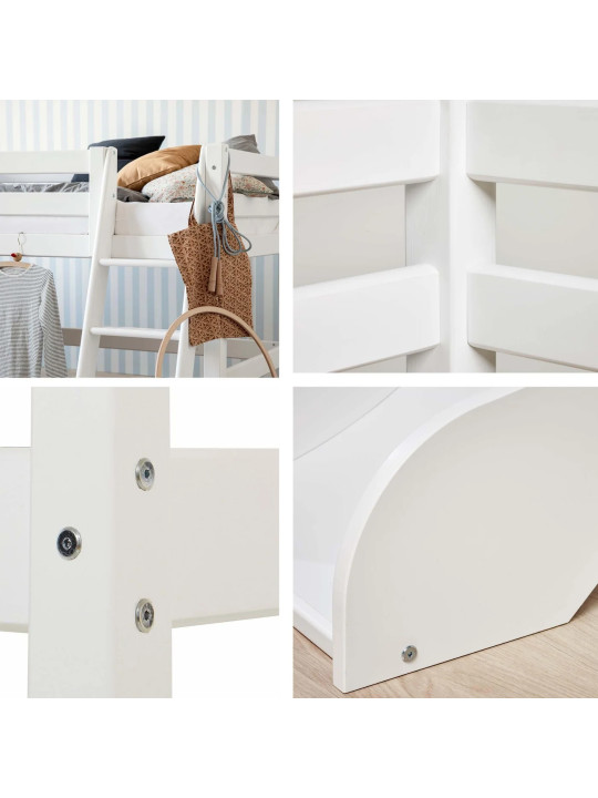 Children's Eco Luxury Mid Sleeper Bed with Slide - Hoppekids