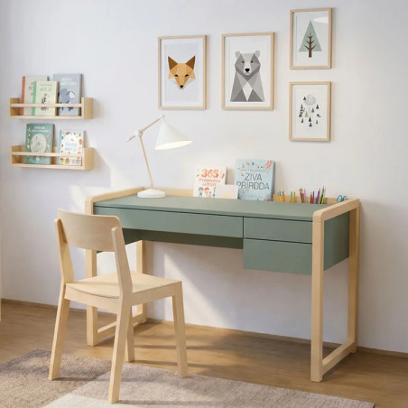 Stolly Kids' Writing Desk with 3 Drawers and Pencil Holder - Benlemi