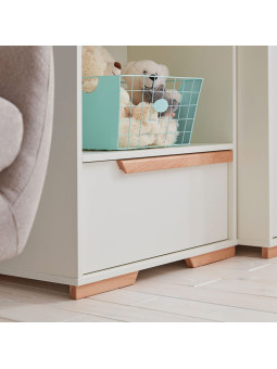 Children's Bookcase in white MDF and Beech wood - Snap Collection - 4 Shelves