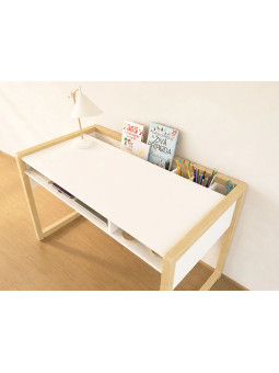 Stolly Kids' Writing Desk with Shelf and Pencil Holder - Benlemi