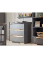 Children's Hanging Shelf in grey MDF and Beech wood - Snap Collection
