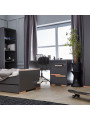 Children's Desk Cabinet in grey MDF and natural beech wood - Snap Collection