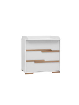 Children's Changing Unit in white or grey MDF and Beech wood - Snap Collection