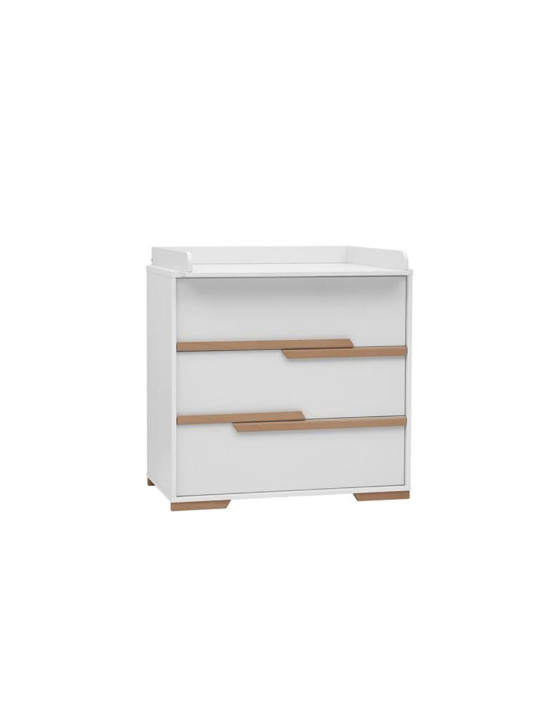 Children's Changing Unit in white or grey MDF and Beech wood - Snap Collection