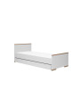 Cassettone per Letto Singolo 90x200 per la Cameretta dei Bambini in MDF bianco o grigio - Collezione Snap