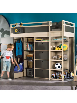 Bunk Bed for Children and Teenagers in pine natural wood Spot Young collection by VOX
