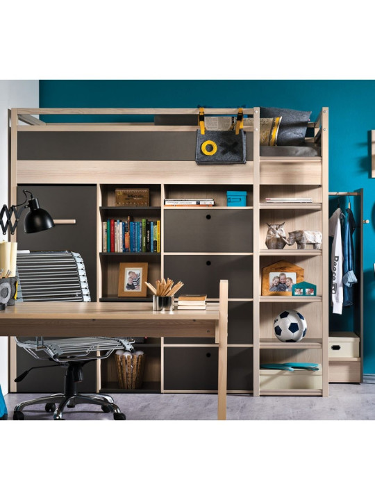 Bunk Bed for Children and Teenagers in pine natural wood Spot Young collection by VOX