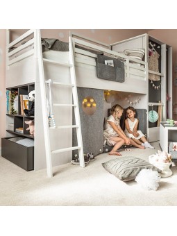 Multi Bed 90x200 for Children and Teenagers in white wood Nest collection by VOX