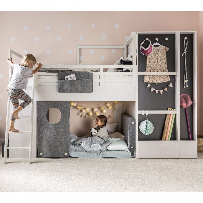 Multi Bed 90x200 for Children and Teenagers in white wood Nest collection by VOX