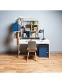 Desk 140 for Children and Teenagers in natural and white wood with Ladder Stige collection by VOX