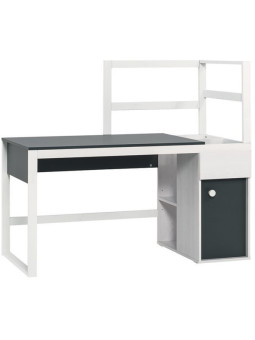 Desk 140 for Children and Teenagers in graphite and white wood Nest collection by VOX
