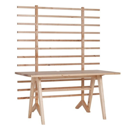 Scrivania per bambini e ragazzi in legno massello di betulla naturale oliato - con parete attrezzata - Wiktoria Lenart per VOX