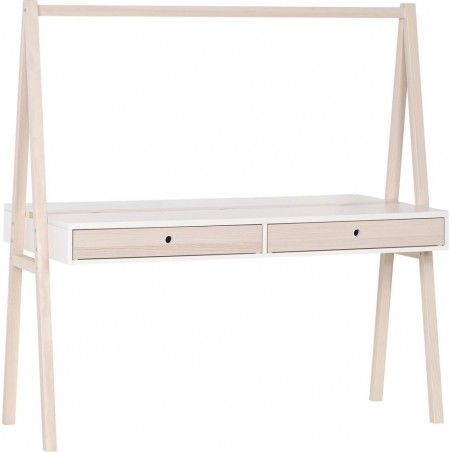 Two-sided Desk for Children and Teenagers in natural and white wood with Drawers Spot Young collection by VOX