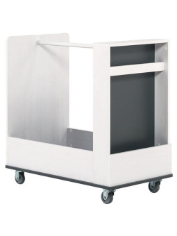 Appendiabiti con rotelle per Letto Multi di VOX per bambini e ragazzi in legno grigio e bianco - collezione Nest di VOX