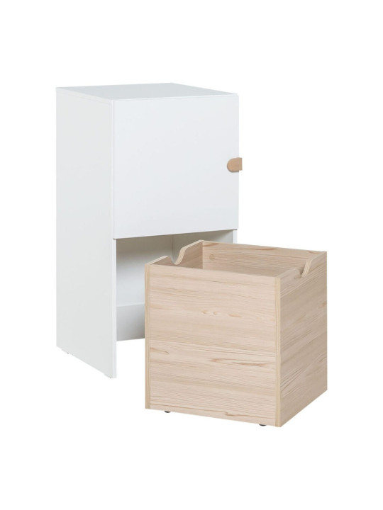 Modular cabinet with removable drawer for Children and Teenagers in natural and white wood Stige collection by VOX