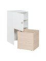 Modular cabinet with removable drawer for Children and Teenagers in natural and white wood Stige collection by VOX