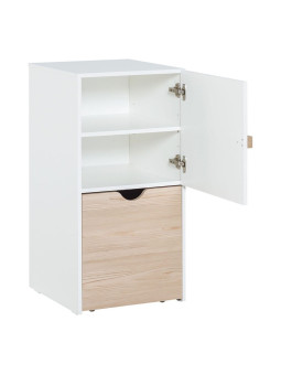 Modular cabinet with removable drawer for Children and Teenagers in natural and white wood Stige collection by VOX