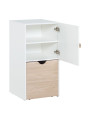 Modular cabinet with removable drawer for Children and Teenagers in natural and white wood Stige collection by VOX