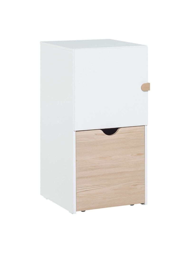 Modular cabinet with removable drawer for Children and Teenagers in natural and white wood Stige collection by VOX